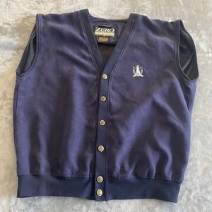 ZERO Restriction Golf Outerwear Men's‎ Navy Blue V-Neck Button Vest L